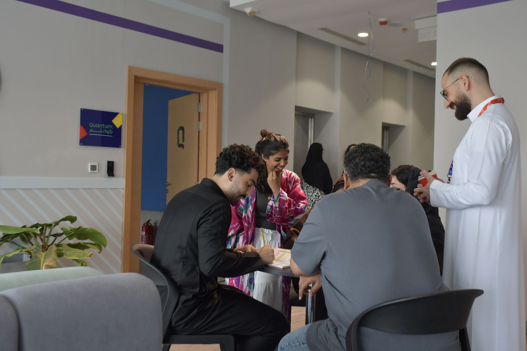 Members meeting in a lounge